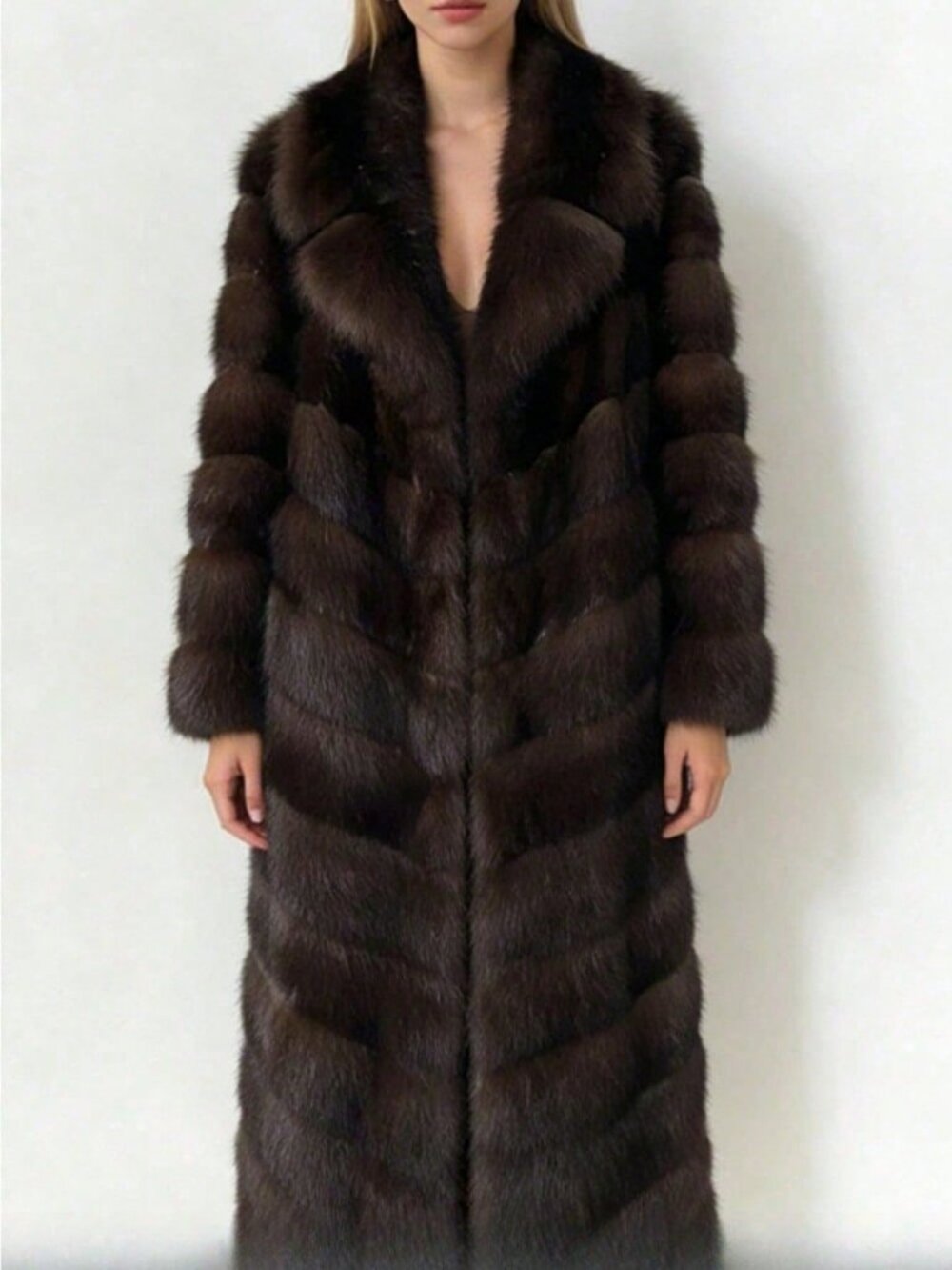 Brown elegant Women's Elegant faux Fur teddy Coat - Picture 3 of 6